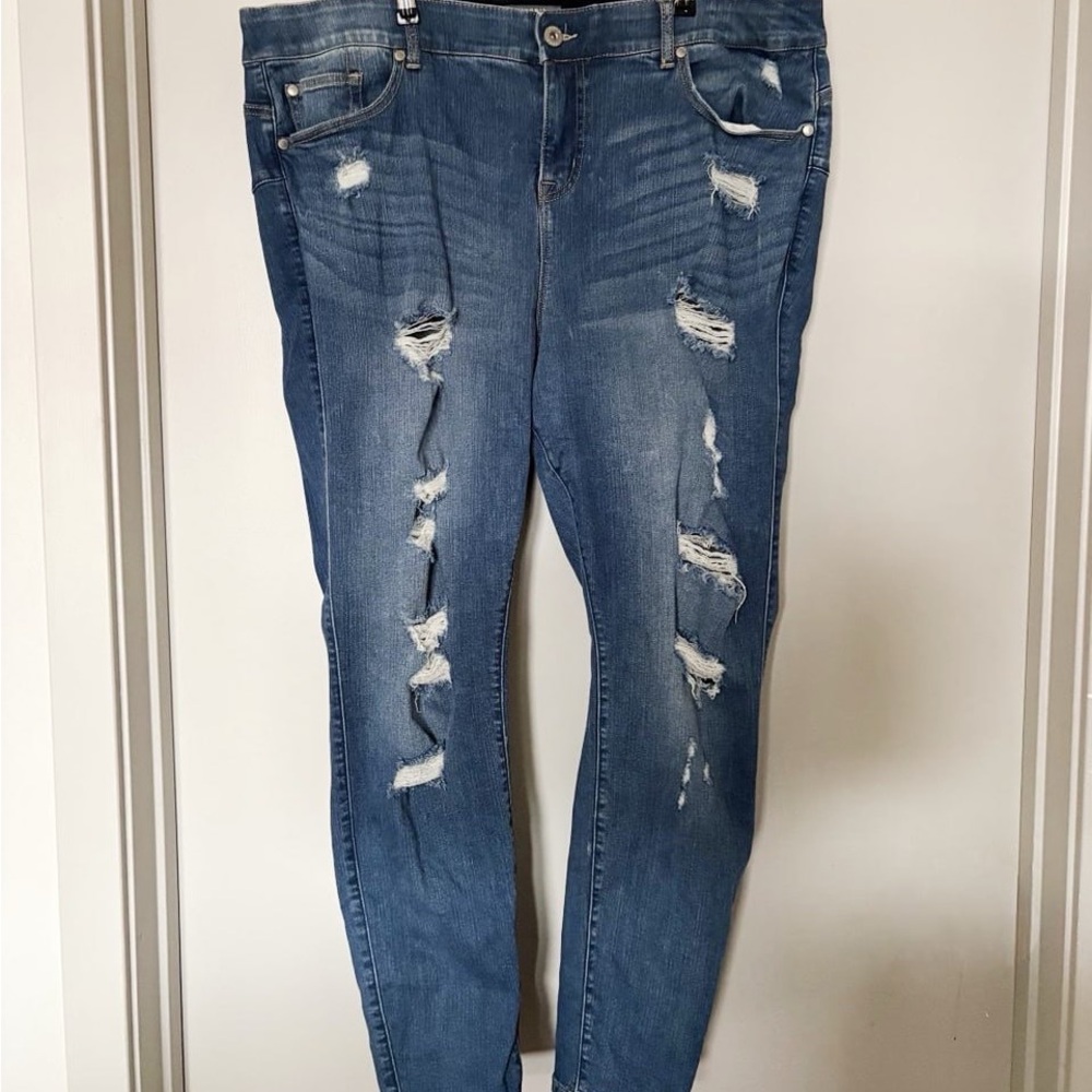 Torrid Light Blue Distressed Skinny Jeans